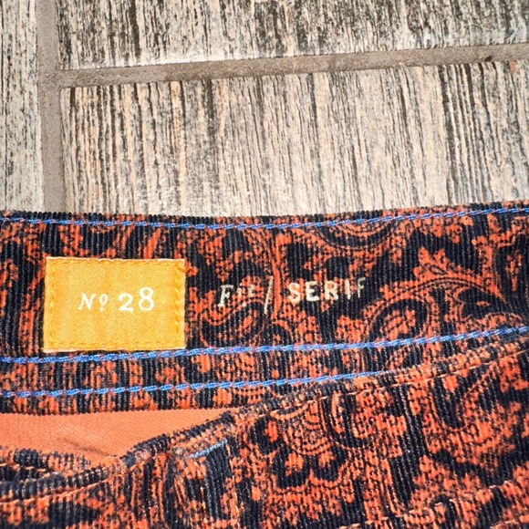 Pilcro‎ and the Letterpress Anthropologie Paisley Corduroy Pants Size 28 - Picture 3 of 12